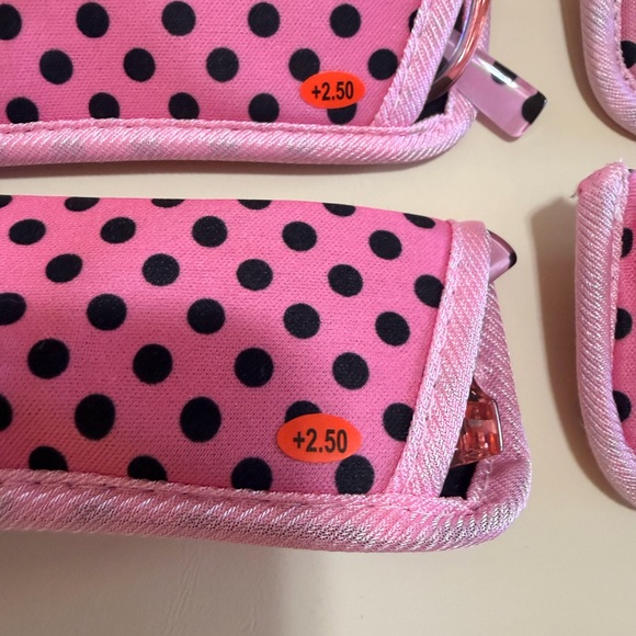 Pink Polka Dot Reading Glasses - Picture 3 of 4